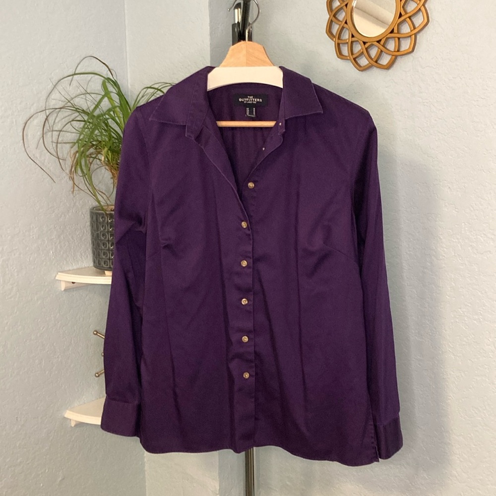 Lands’ End Purple Button-Up Shirt